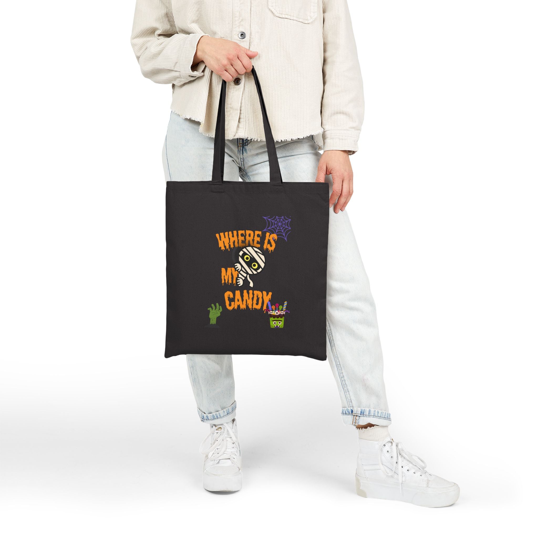 "Where Is My Candy" Cotton Canvas Trick or Treat Bag