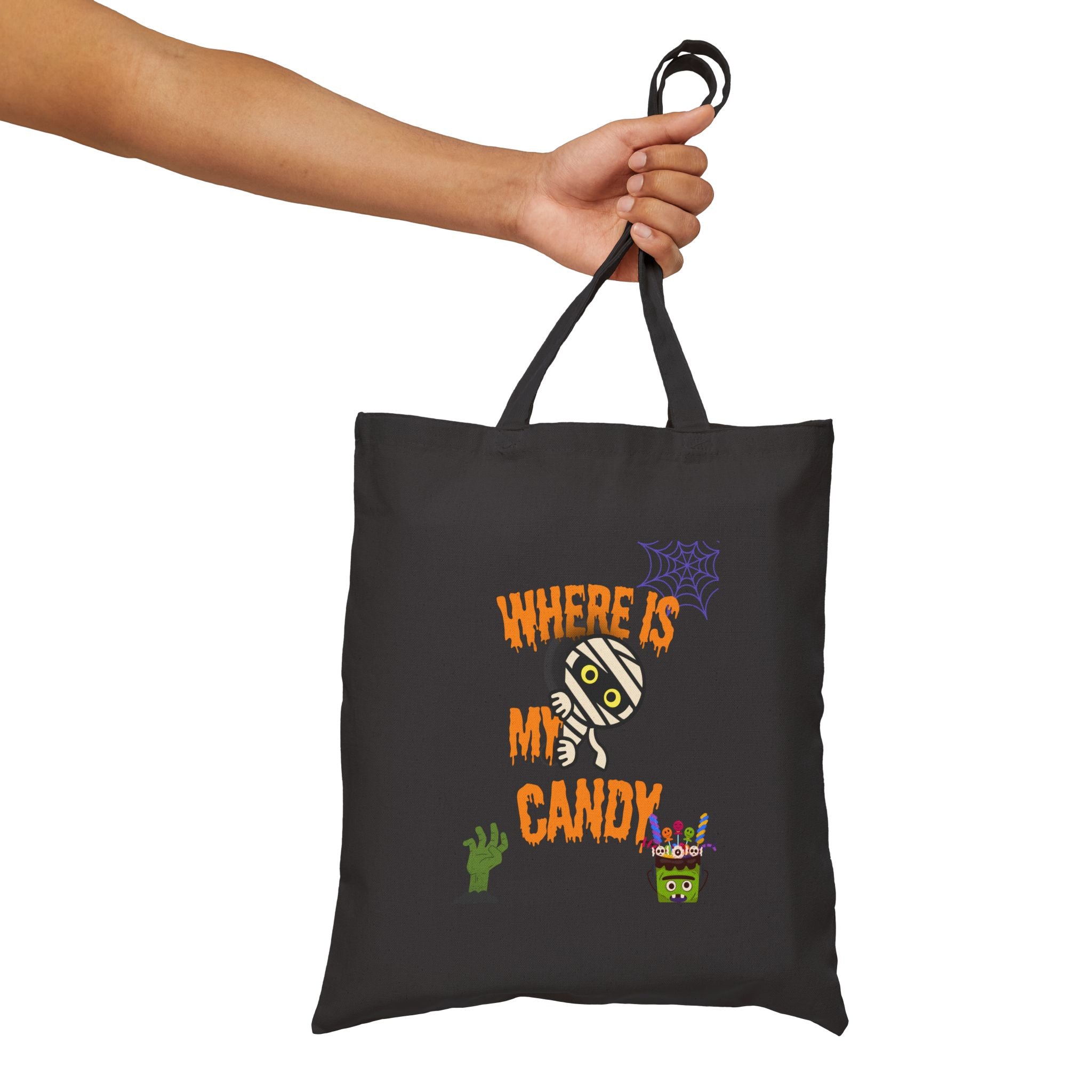 "Where Is My Candy" Cotton Canvas Trick or Treat Bag
