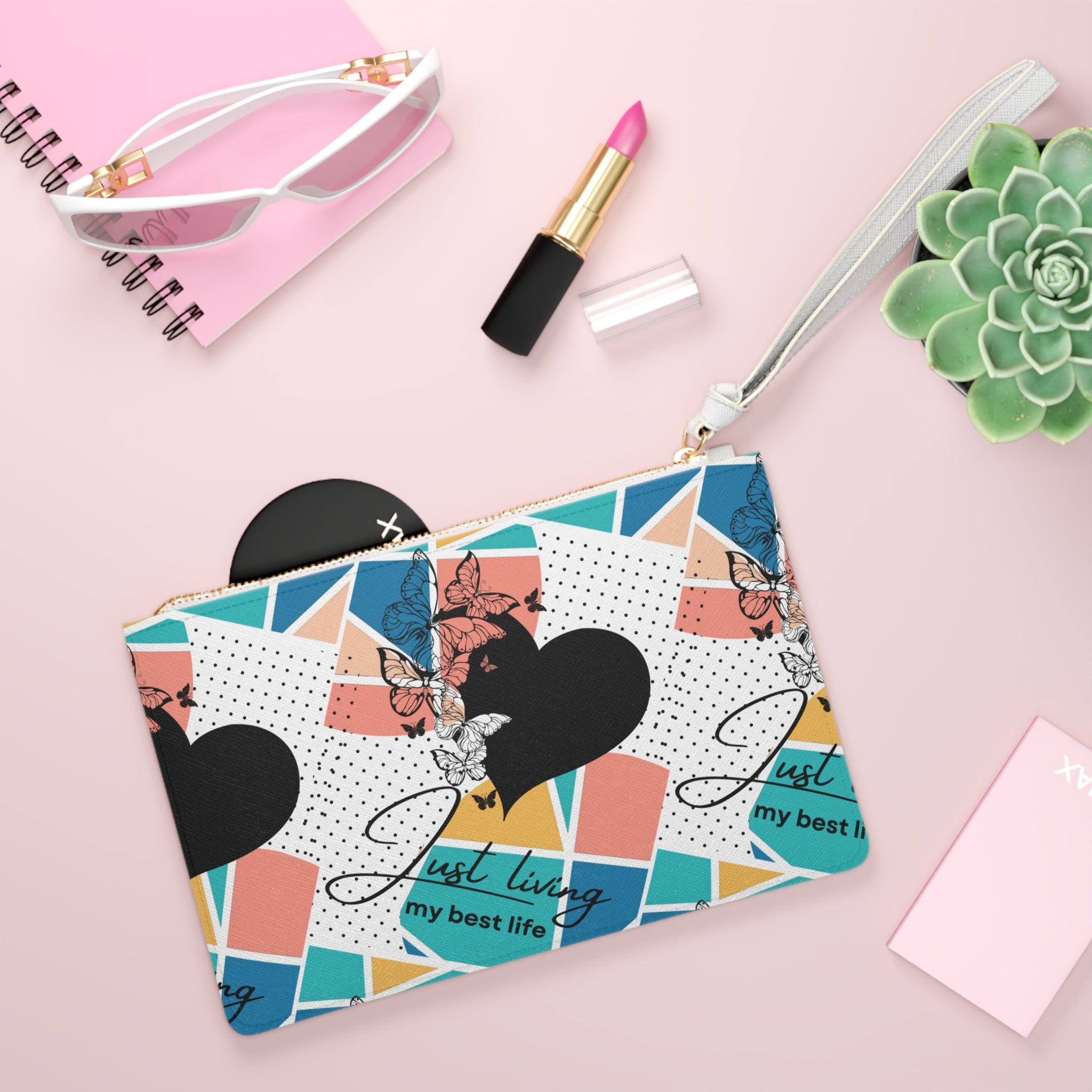 "Just Living-My Best Life" Clutch Bag