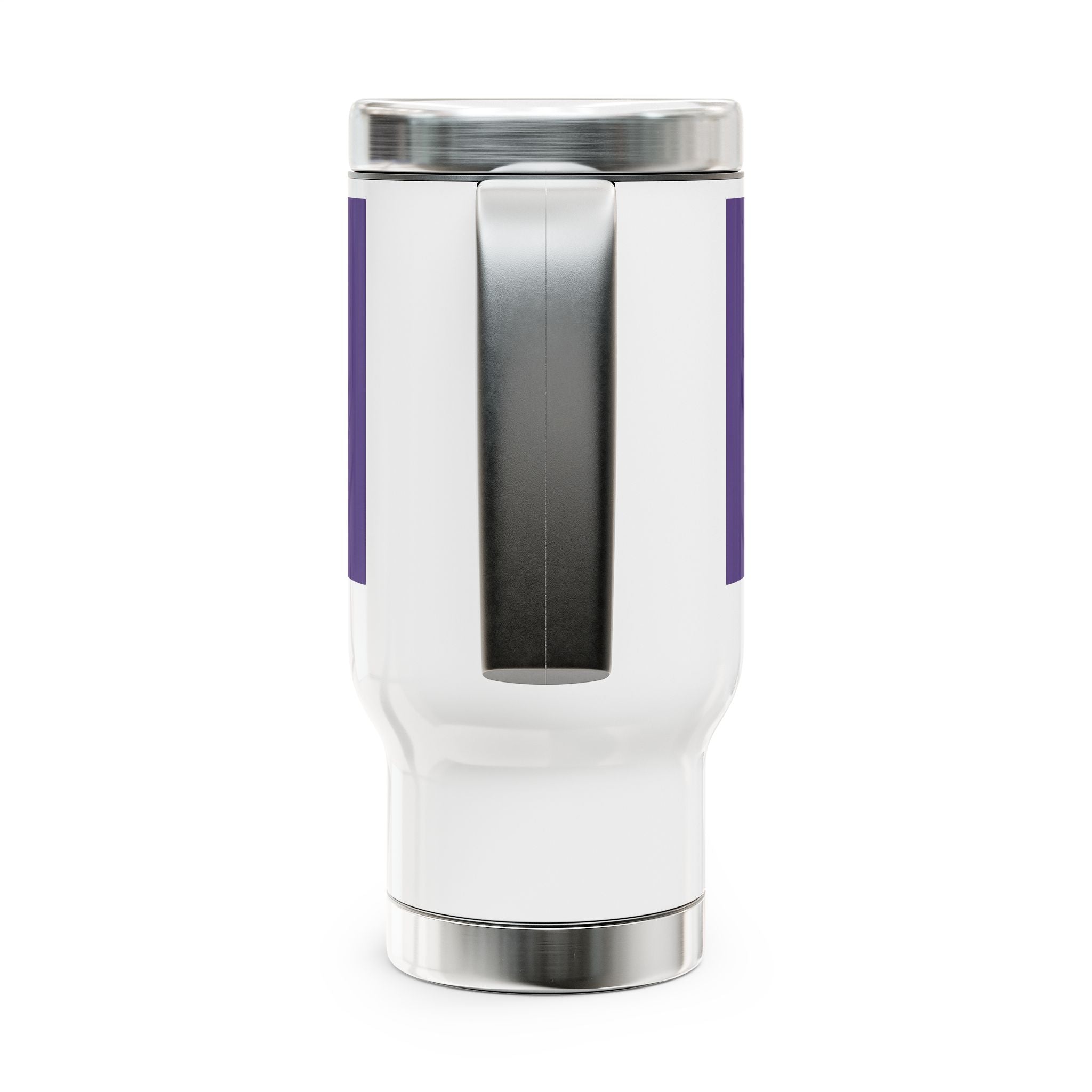 "Purple Love" Stainless Steel Travel Mug with Handle, 14oz