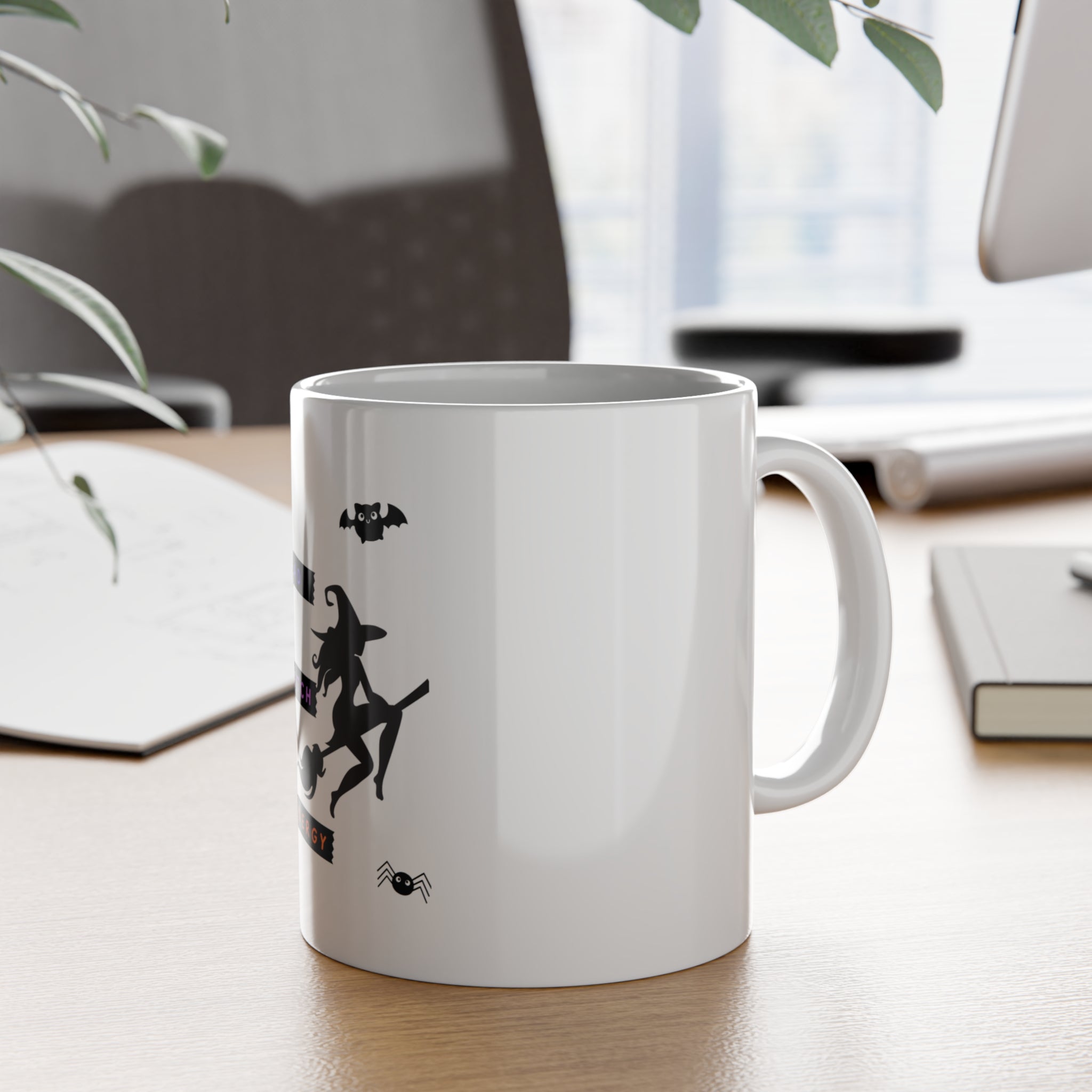 "Bad Witch Energy" White Ceramic Mug, 11oz